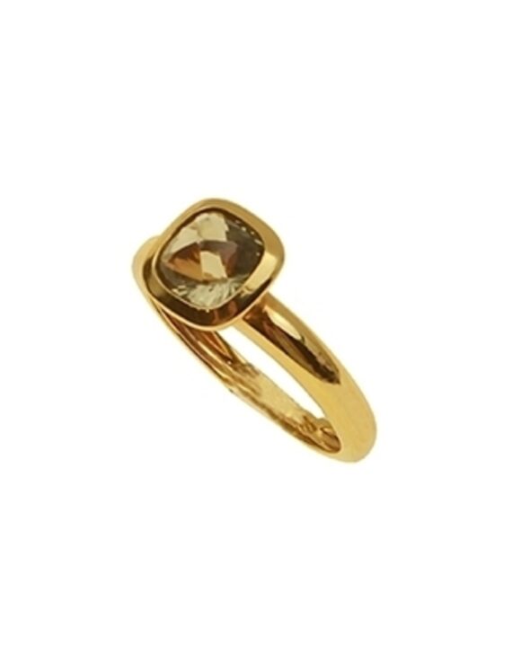 Gold Ring K18, Quartz-0