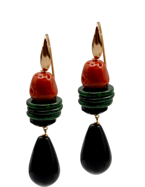 Silver Earrings 925 with Onyx.-0