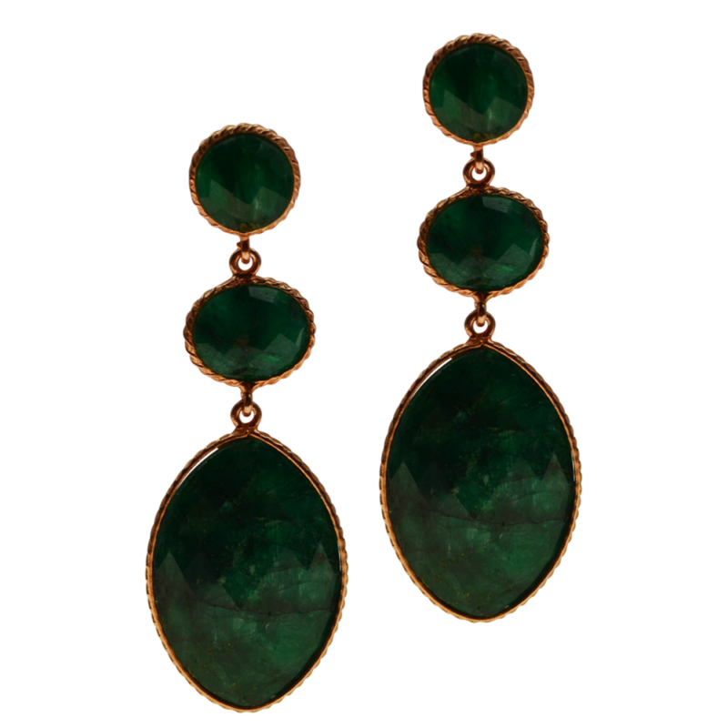 Silver Earrings 925 with Emerald.-0