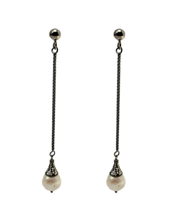 Silver Earrings 925 with Pearl.-0