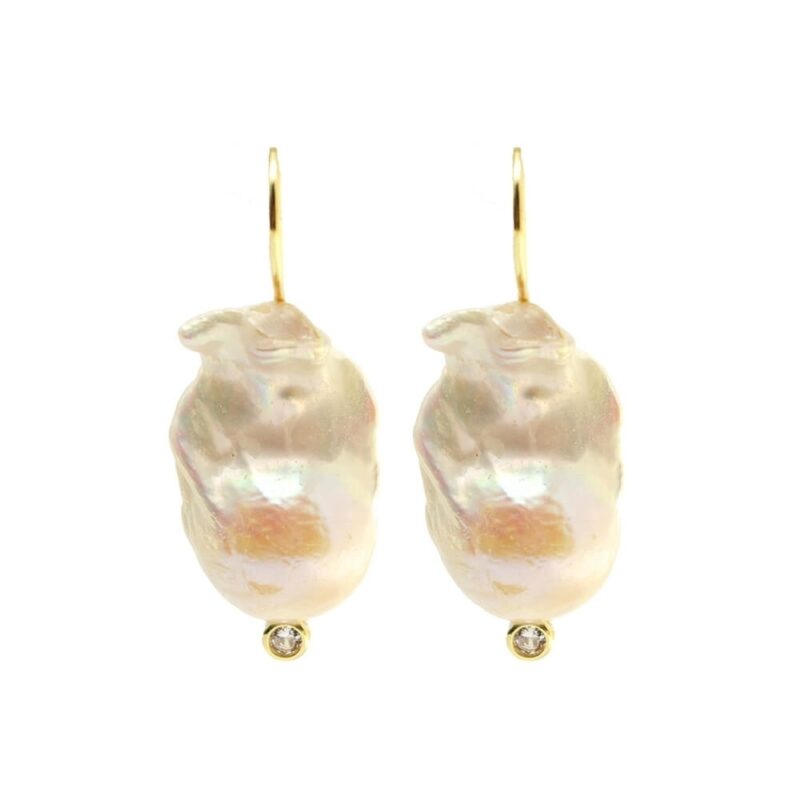 Silver Earrings 925 with Pearl. -0