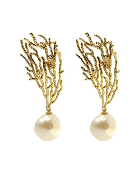 Silver Earrings 925 with Pearl. -0