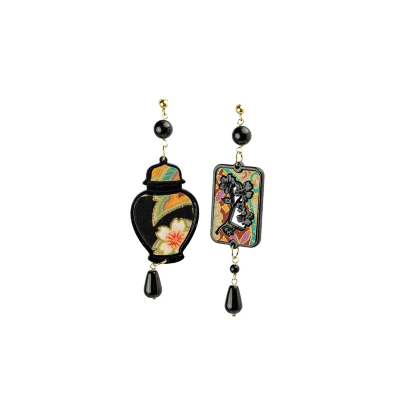 Silver Earrings 925 with Onyx-0