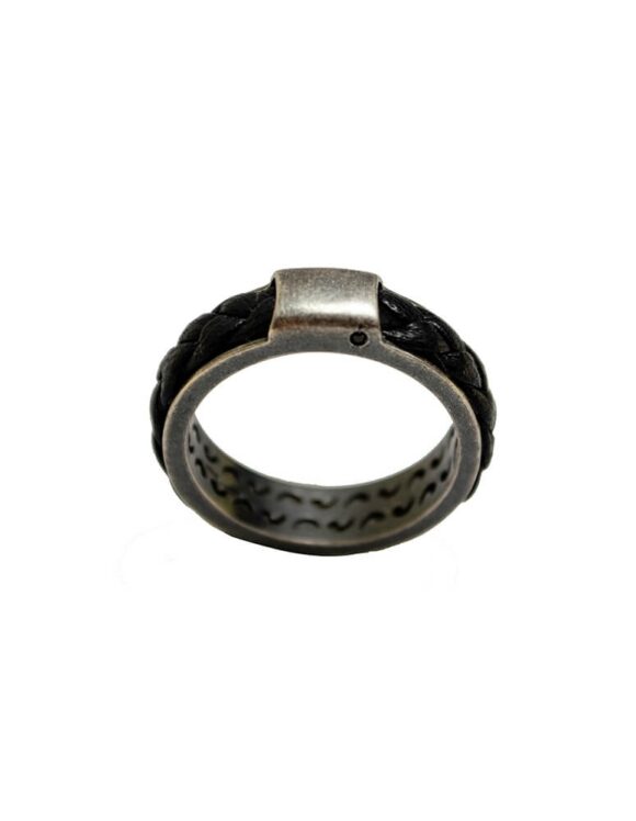 Silver Ring 925 with Leather-0