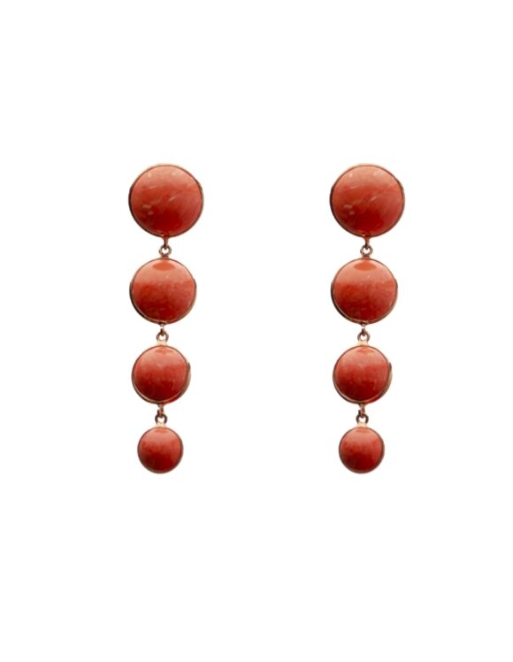 Silver Earrings 925, Coral-0