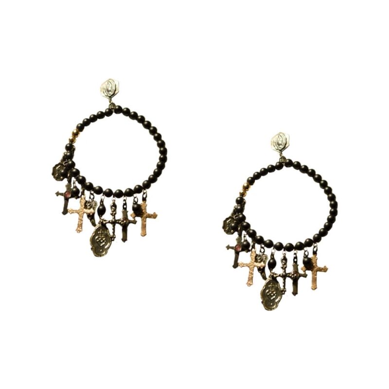 Silver Earrings 925, Onyx-0