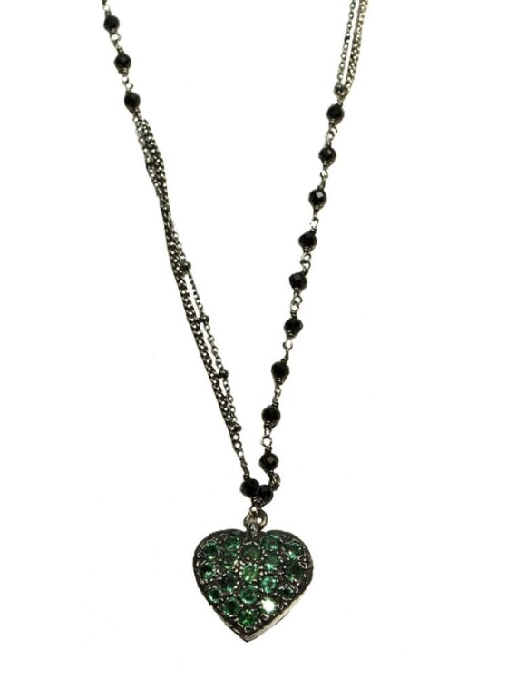 Silver Necklace 925, Emerald-0