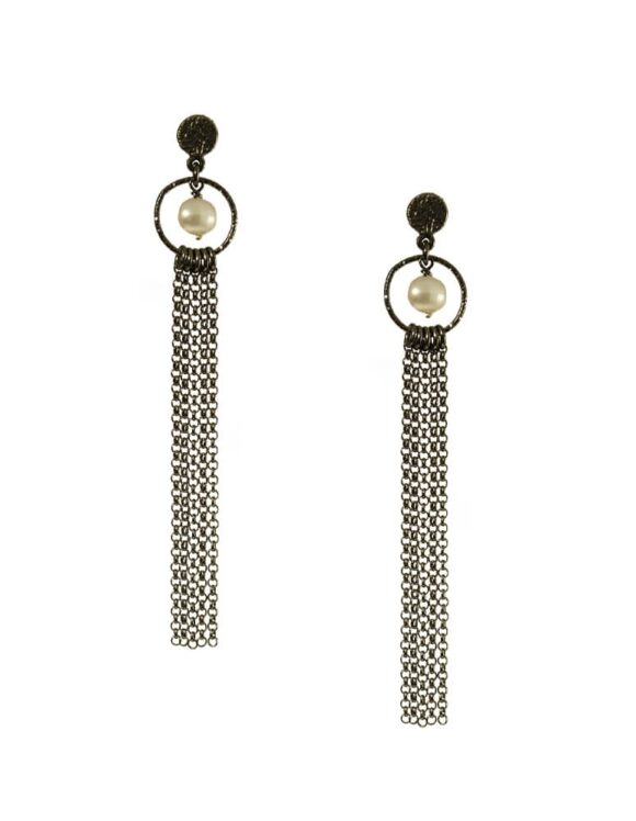 Silver Earrings 925, Pearl-0