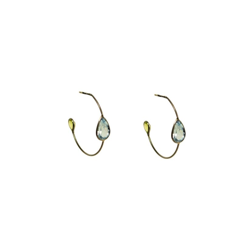 Gold Earrings K18,Topaz-0