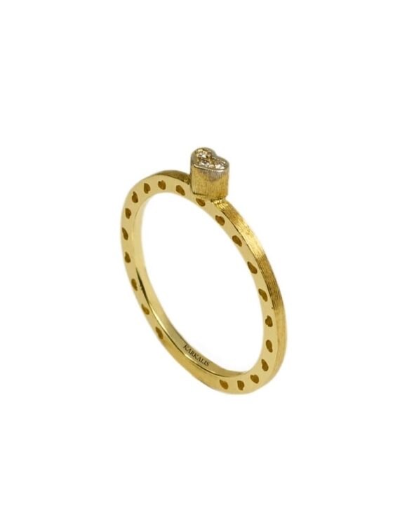 Gold Ring K18, Diamonds 0.02 ct. -0